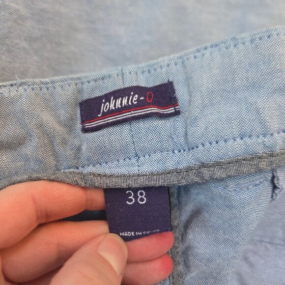 Johnnie-O 100% Cotton Chino Shorts Light Blue Golfing Business Casual Men's 38 - Picture 4 of 9